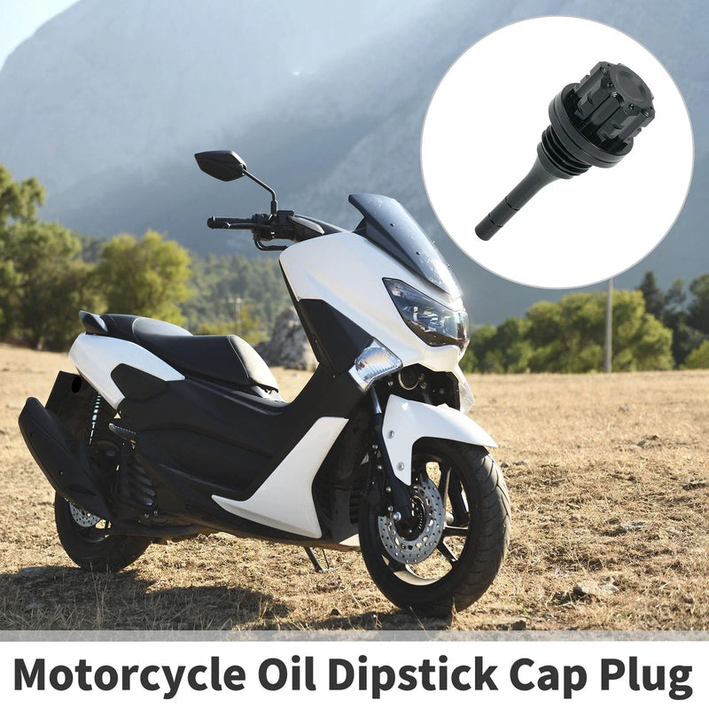 Engine Crankcase Titanium Tone 1 x Motorcycle Engine Oil Dipstick Cap Plug