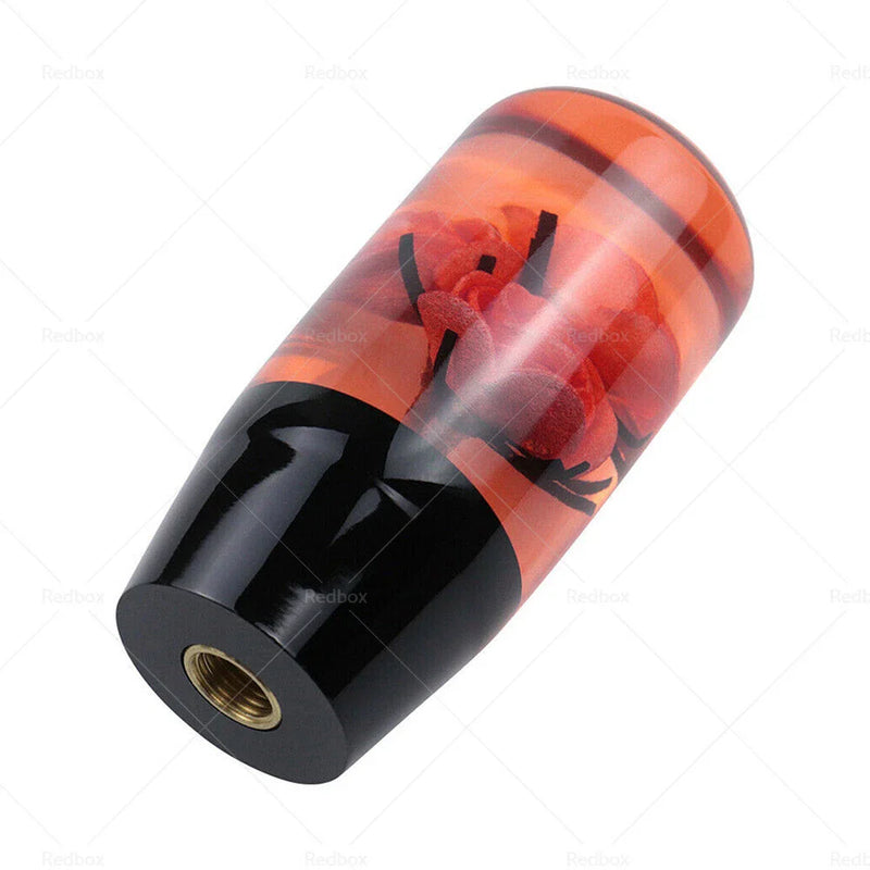 JDM Cars 10CM Clear Red Real Flowers Manual Gear Shift Knob