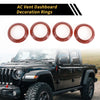 Jeep Wrangler JK JKU (2011-2017) Red AC Vent Dashboard Decoration Rings