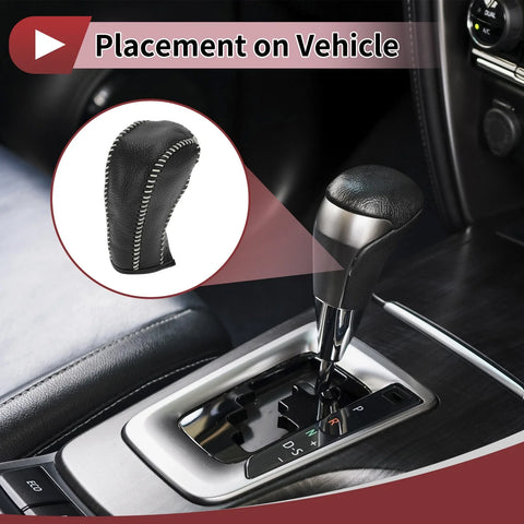 Chevrolet Cruze Pebbled Gear Shift Knob Cover Black/Beige Faux Leather