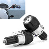Motorcycle ATV Silver CNC Aluminum Handlebar Grips Bar End Cap Plug
