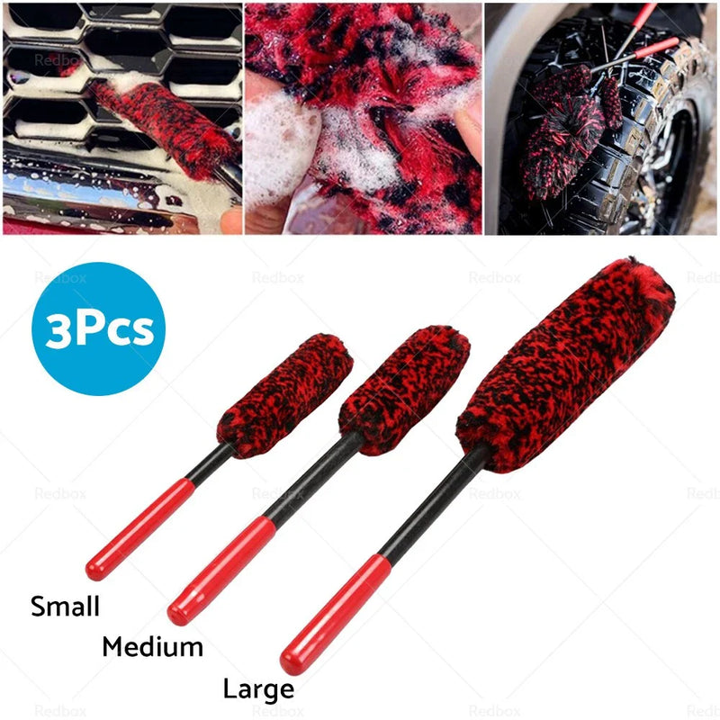 3 x Wheel Woolies Luxury Super Plush Alloy Wheel Cleaning Brushes