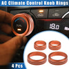 Ford Maverick (2022-2023) Orange 4 x Car AC Climate Control Knob Rings