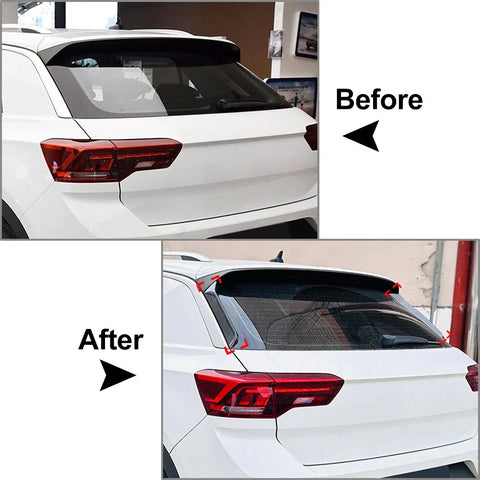 VW T-ROC Glossy Black Rear Window Side Spoiler (2017-2024)