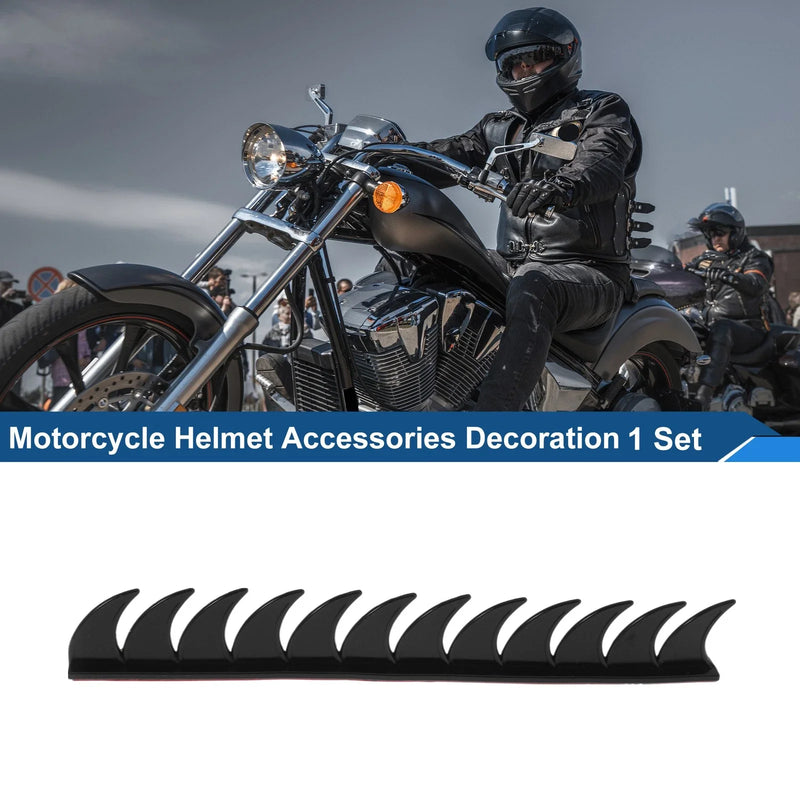 Motorcycle Helmet Accessories Decoration 1 Set Black Plastic PU Glue