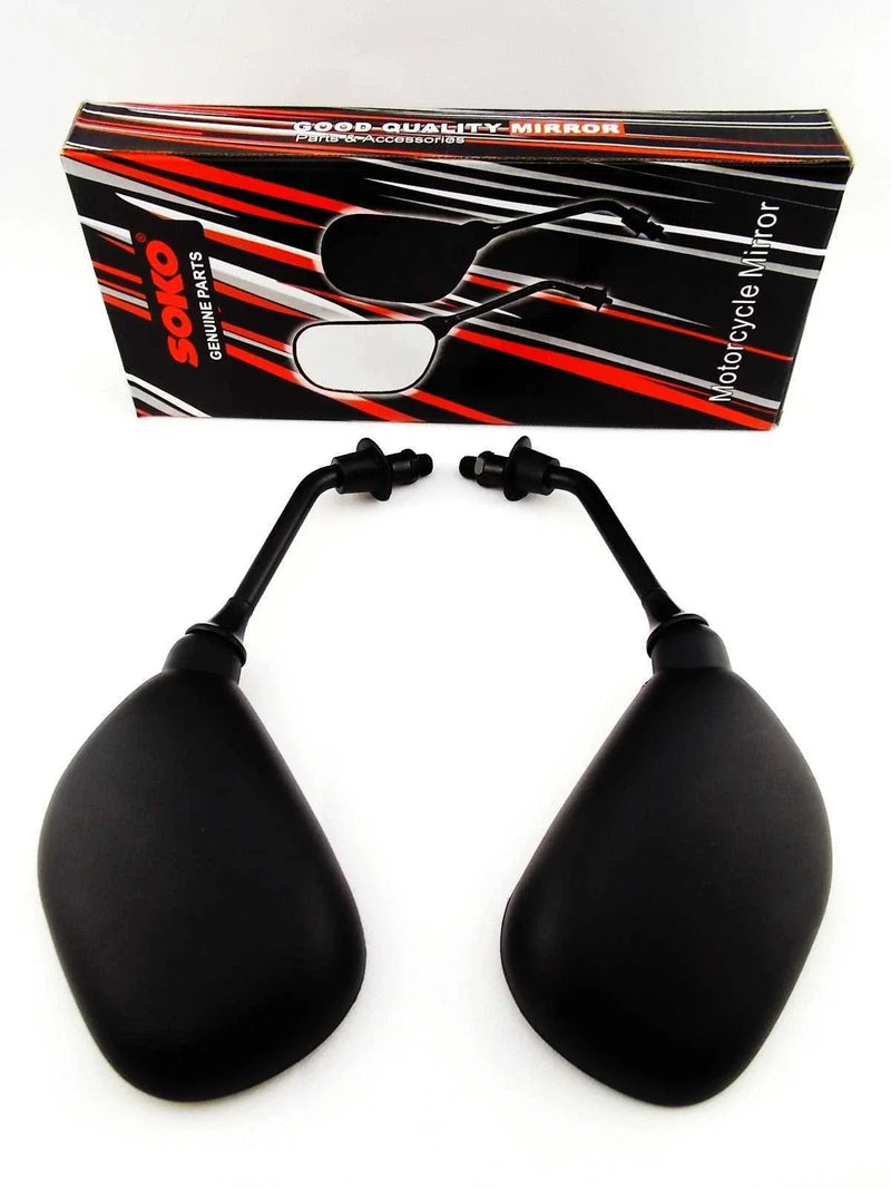 Kawasaki KLR250 Black Oval Soko Rear View Mirrors (1984-2005)
