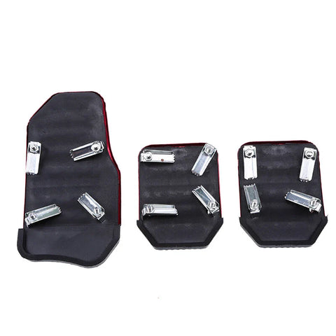 Car Accessories Red Non-Slip Gas Brake Foot Pedal Pad Cover (3 x Pieces)