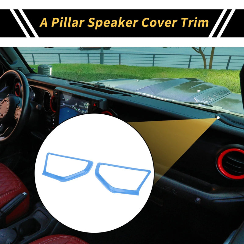Jeep Wrangler JL JLU (2018-2024) Light Blue A Pillar Speaker Cover Trim