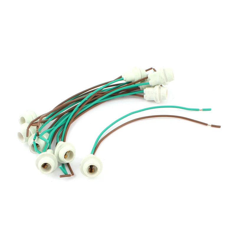 Motorcycle Socket Holder Wire Connector 10pcs T10 W5W Light Lamp Bulb
