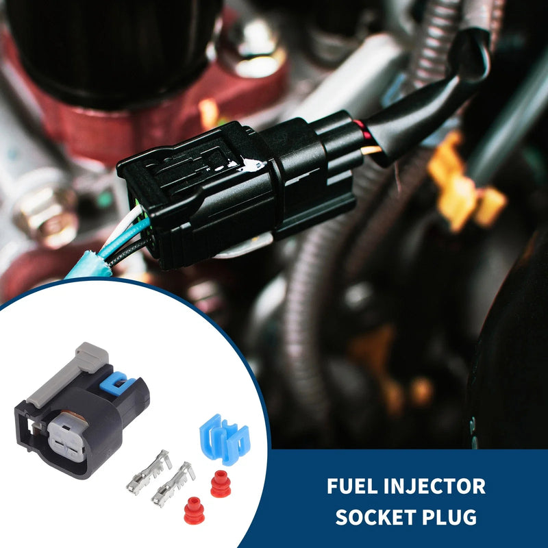 Buick Excelle 2 x Pins Fuel Injector Socket Plug Black, Blue