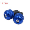 2 x 17mm Handlebar Dia Aluminum Alloy Motorcycle Grips End Cap Blue
