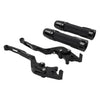Suzuki DL1000 Black Extendable Brake Clutch Levers Grips Set (2002-2023)