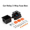 Car Truck 12V 3-Way Fuse Relay Box w/ 5-Pin 40A Relays & Fuses
