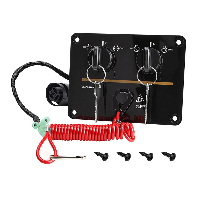 Yamaha Outboard 12V Dual Engine Key Switch Panel