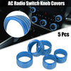 Dodge Ram 1500 5 x Blue AC Radio Switch Knob Covers (2018-2020)