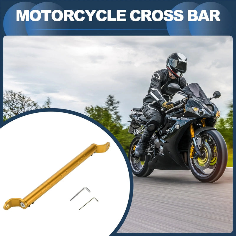 Motorcycle Cross Bar / 34cm / Mirror Mount Handlebar Gold Tone, 1x