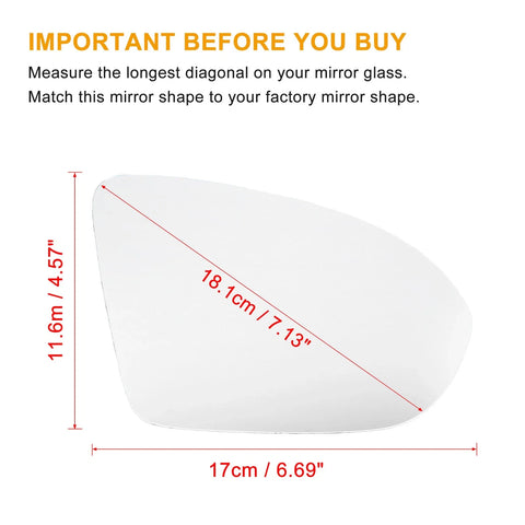Chevrolet Cruze Rearview Mirror Glass with Backing Passenger Side Heated