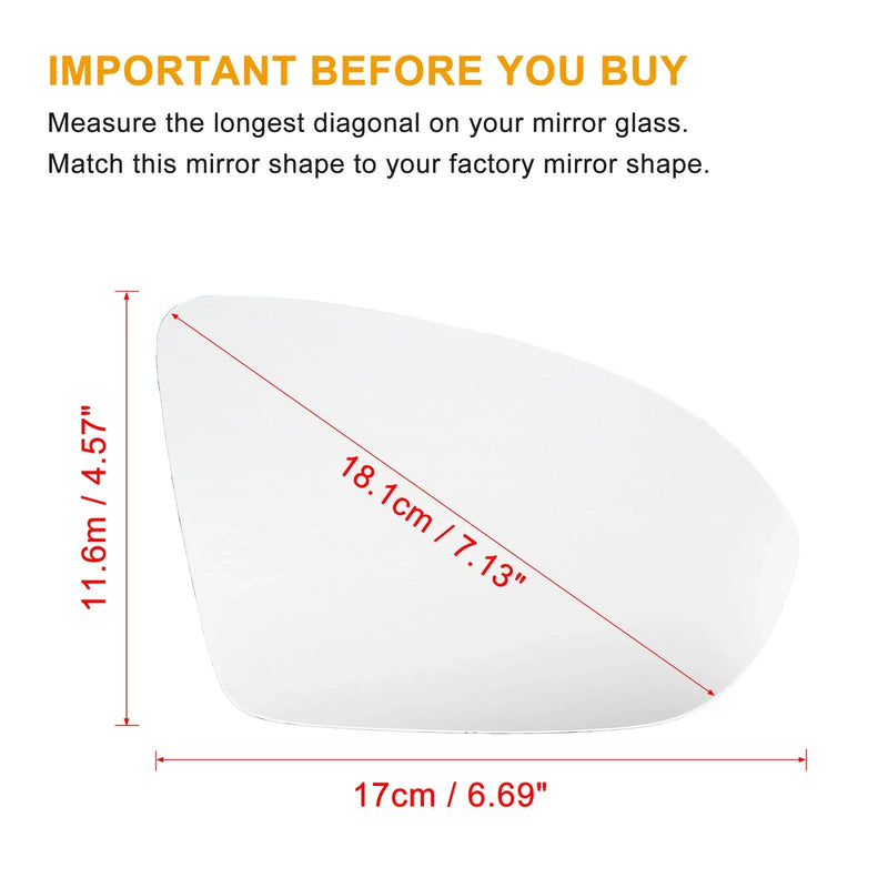 Chevrolet Cruze Rearview Mirror Glass with Backing Passenger Side Heated