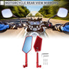 Motorcycle M8/M10 Rear View Mirror Handlebar Mirror Red Aluminum Alloy