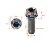 Motorcycle Bike 6pcs M8x25mm Titanium Torx Head Flange Bolts