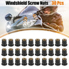 Motorcycle 30pcs M6 Convex Black Rubber Windshield Screws Bolts Nut