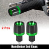 Motorcycle 2 x 18mm Handlebar End Caps Plug Bar CNC Aluminum Alloy Green