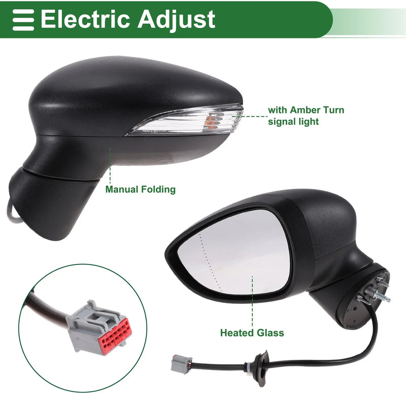 Ford Fiesta MK7 Left Side Door Mirror (2012-2017)