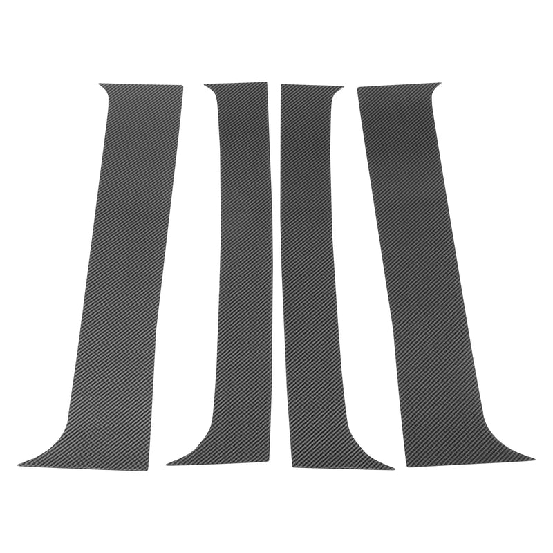 Chevy Silverado Carbon Fiber Pattern Black 4pcs Door Pillar Window Trim