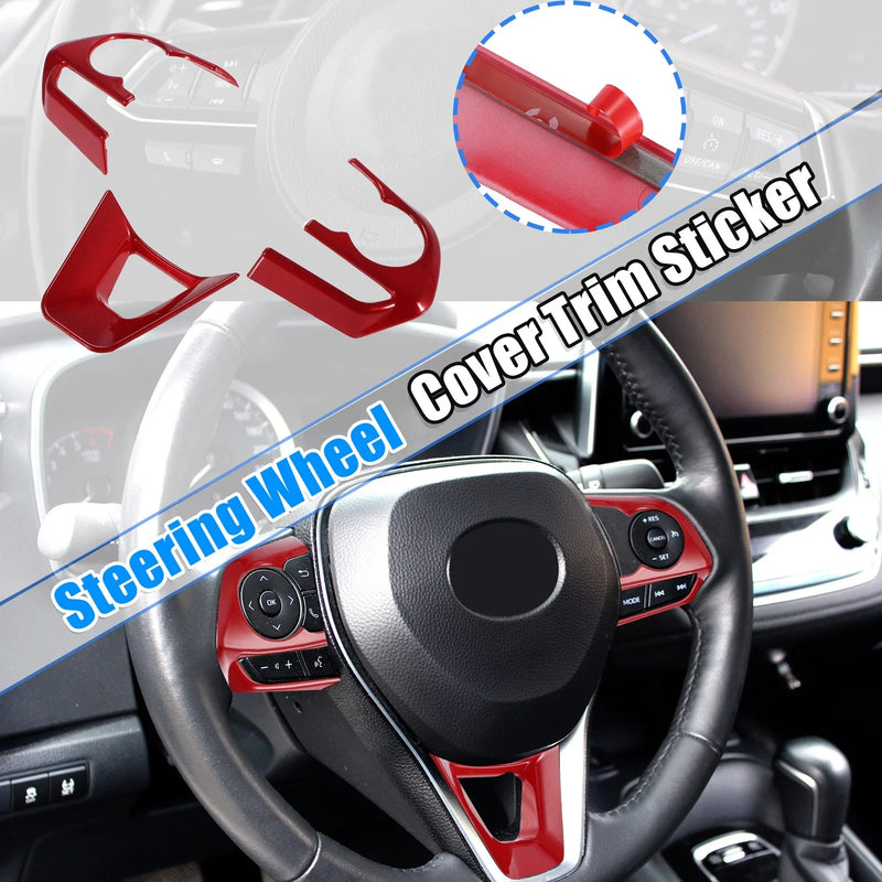 Toyota Corolla 3 Pcs / Red Steering Wheel Cover Trim (2020–2022)