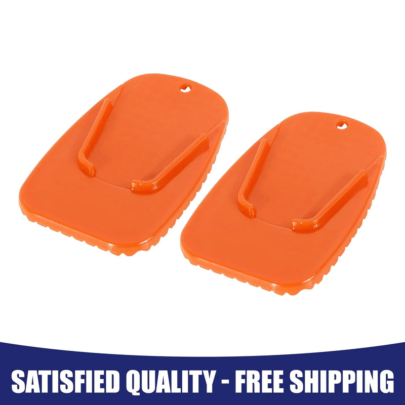 Motorcycle Kickstand Support Plate Pad 2 x Orange Side Stand Extension Pad