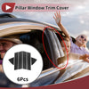 Toyota Yaris 6 Pcs Car Door Pillar Window Trim Carbon Fiber (2014–2019)