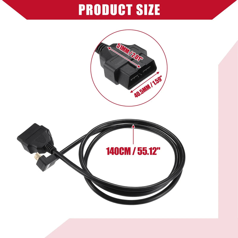 Ford Xcalible X4 - Durable Plastic Rubber Alloy, 150cm OBD2 Cable