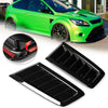 Black AUTO - Cold Air Flow Intake Louvers Hood Vent Scoop Kit (Fits Various)
