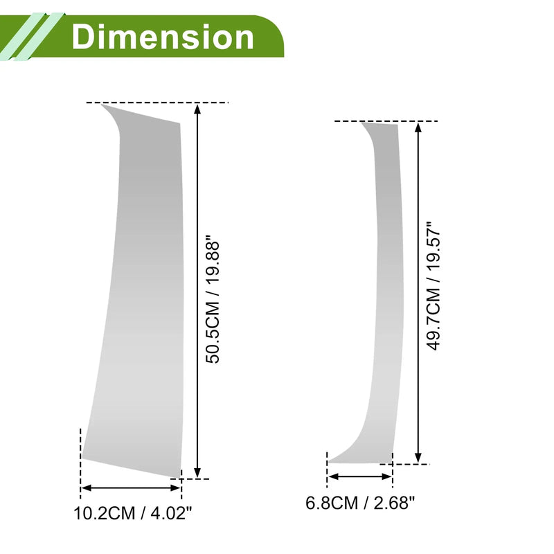 Dodge Ram (1994-2001) Silver Tone 4 x Pillar Window Trim