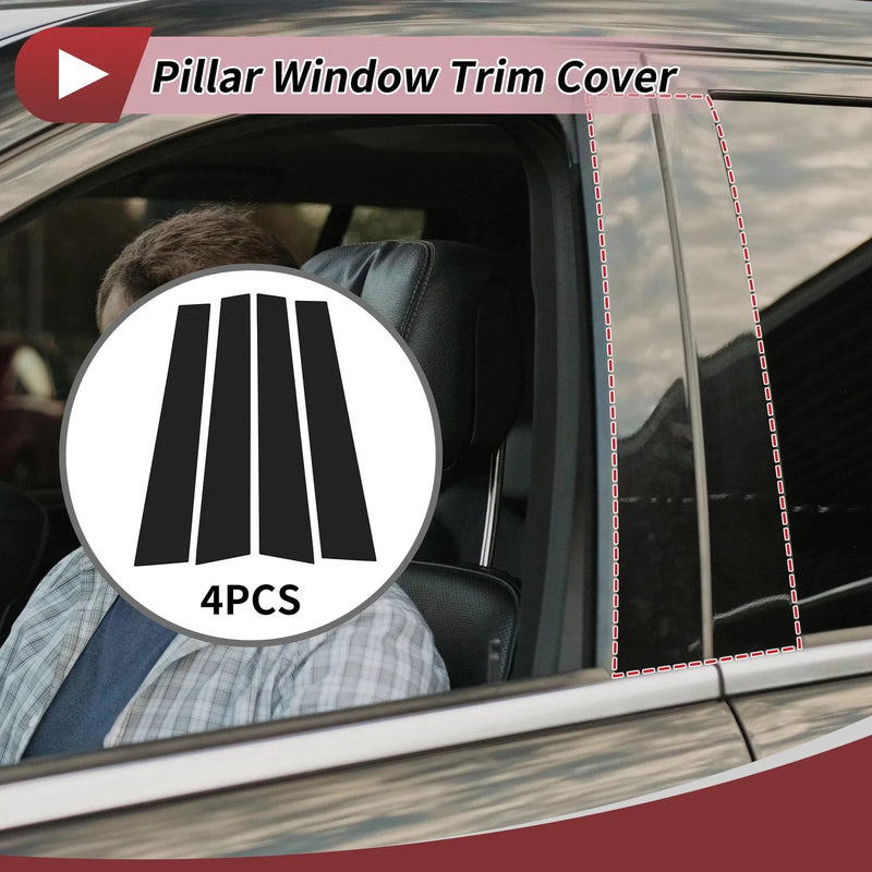 Lexus GS (2012-2019) Black 4 Pcs Door Pillar Window Trim