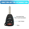 Chrysler Car Key Shell Case 4 x Key Button