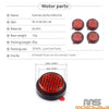 Harley License Plate 4 Pcs Red Mini Round Reflectors