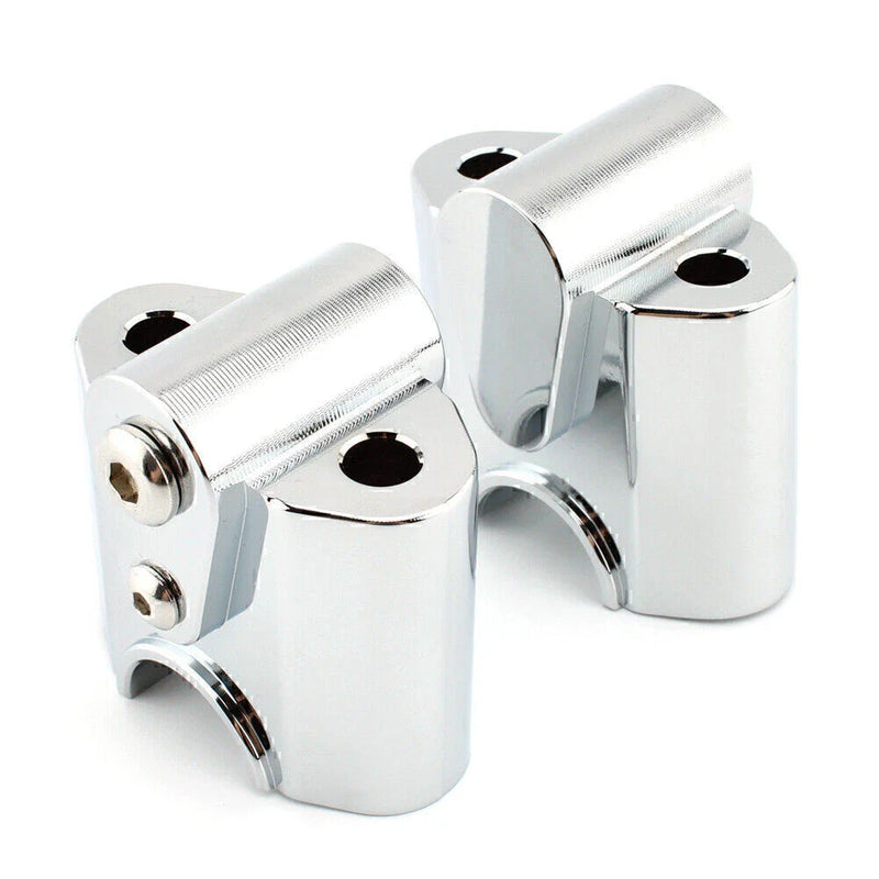 BMW R 18 Classic Chrome Handlebar Risers Lift Clamp Adapters (2022-2023)