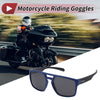 TR Motorcycle Riding Goggles Black Lens Blue Frame Tri-Acetyl Cellulos
