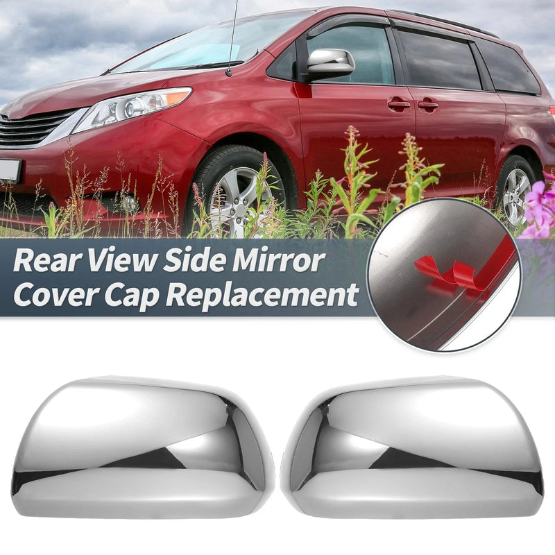 Toyota Sienna Pair Rearview Mirror Cover Overlay Chrome Plated (2011–2020)