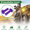Motorcycle 7/8" 22mm Hand Grips Cover Purple Checkered
