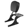 Harley Softail Chrome/Black Sissy Bar Backrest Luggage Rack (1984-2005)