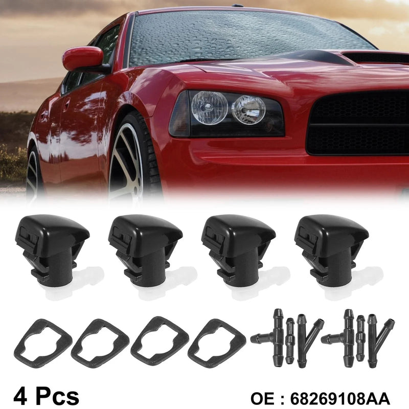 Dodge Durango with 6 Connectors 4pcs Front Windshield Washer Nozzle