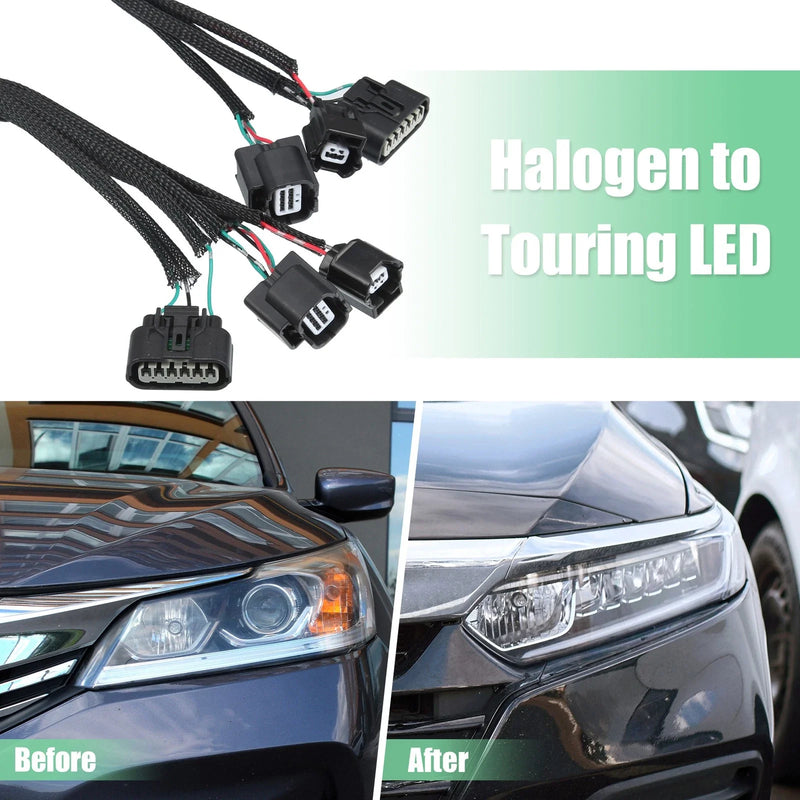 Honda Accord Sedan Halogen to Touring LED Headlight Adapter Wires (2016-2017)