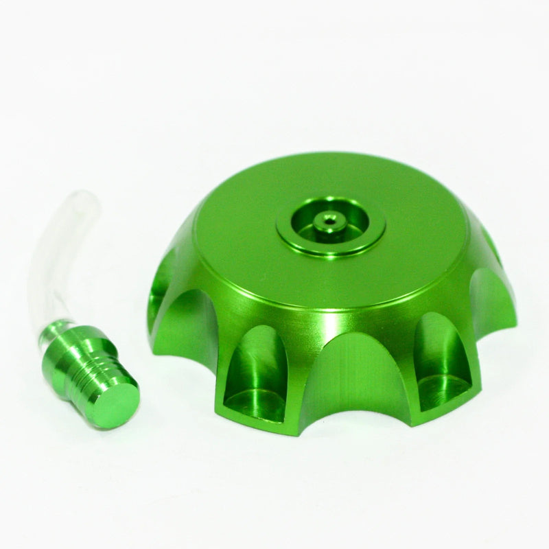 110cc 125cc PIT Dirt Bike Green Alloy Gas Fuel Tank Cap + Breather