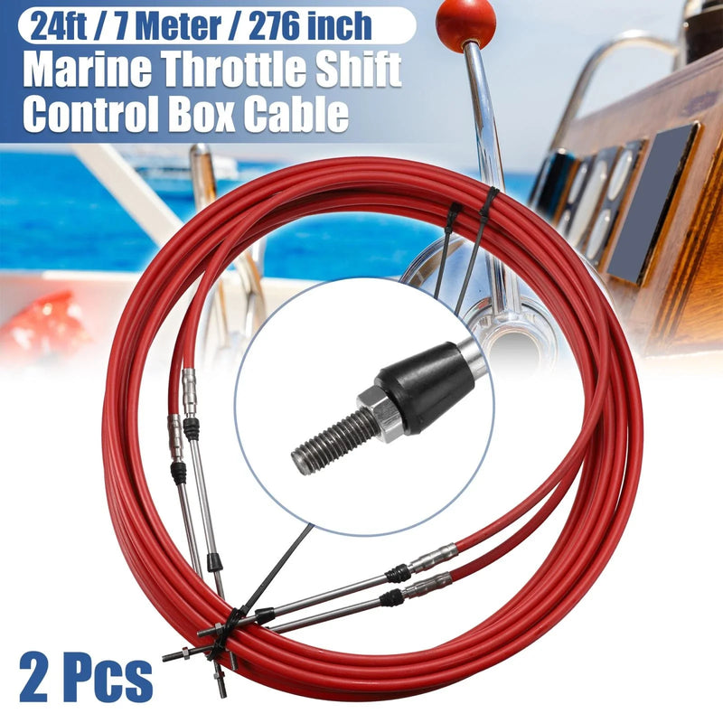 Yamaha Red 2 x 24ft 276 Inch Marine Type Shift Remote Control Box Cable