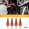 Universal Motorcycle License Plate Screws Cover 54mm Orange 4 Pcs