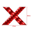 Car Badge Emblem Carbon Red X Letter Decals Stickers