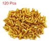 120pcs Universal Gold Tone Motorcycle Round Cross Head Self-Tapping Bolts Screws