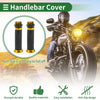 Motorcycle Grips Rubber Black Gold Tone 7/8" 22mm Hand Grip Cover
